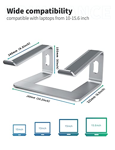SOUNDANCE LS1 Laptop Stand, Aluminum Ergonomic Computer Riser for 10-15.6 Inch Laptops