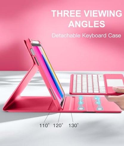 Harvopu 10.9-inch iPad 10th Generation Case, Model A2696/A2757/A2777, Soft Cover with Trackpad, Backlit Keyboard, Type-C Charging