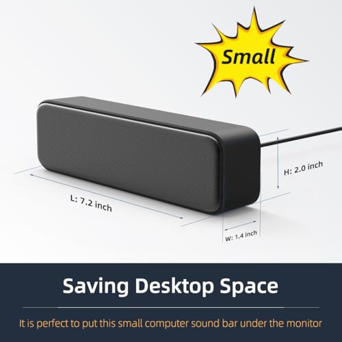 LIELONGREN 8 Inches USB Computer Speaker LLR050AB Stereo 2.0 Sound Multimedia