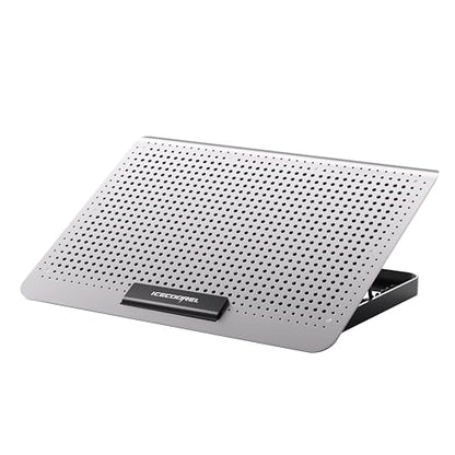 ICE COOREL 15-17 Inch Laptop Cooling Pad, 1 Big Fan, Adjustable Height, Aluminum Construction, Two USB Port, Silver