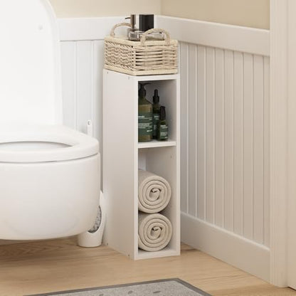Furinno 2-Tier 22280WH Floor Mount Bookshelf for Indoor Use, 9.29"D x 5.91"W x 21.18"H, White
