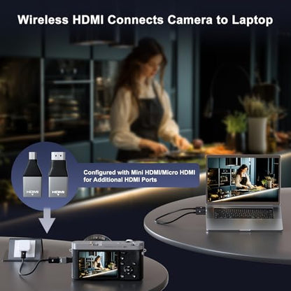 Anytrox Wireless HDMI Transmitter and Receiver Male-to-Male 4K Decode 1080P Indoor HDMI Extender Model THT-020-8