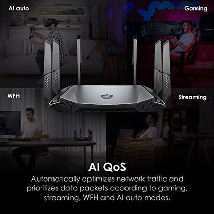 MSI TRI-BAND RADIX AXE6600 Wi-Fi Router 802.11ax 6.6 Gbps 2500 Mbps Ethernet