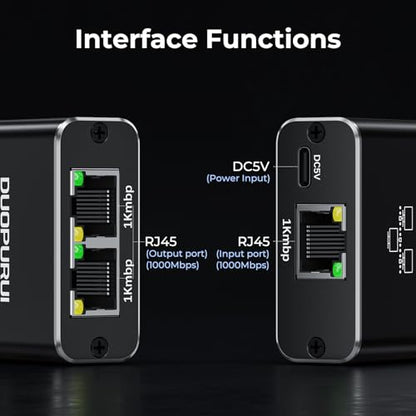 DUOPURUI 2.25x2.09x0.86 inches Ethernet Splitter DPR-001 1000Mbps