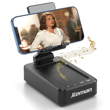 JTEMAN 5.35 in Foldable L9 Bluetooth Speaker & Phone Stand, Black