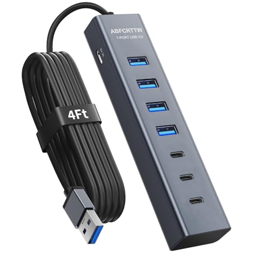 ABFCRTTW 4Ft 7-Port USB Hub 3.0 Model HB436