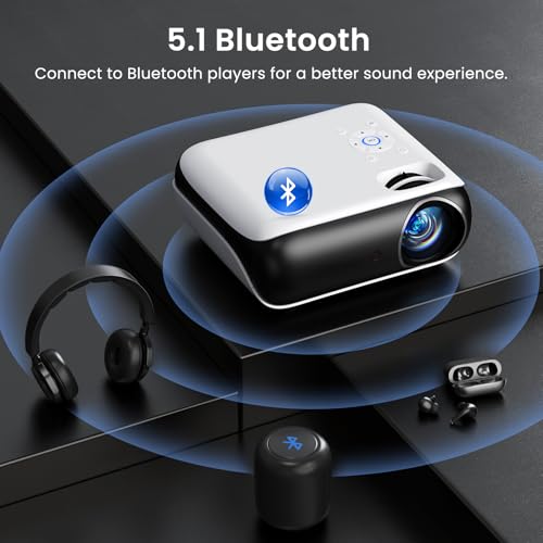 HAPPRUN 9.3" x 8.1" x 3.5" H1 1920x1080 70W LCD Portable Projector