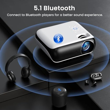 HAPPRUN 9.3" x 8.1" x 3.5" H1 1920x1080 70W LCD Portable Projector