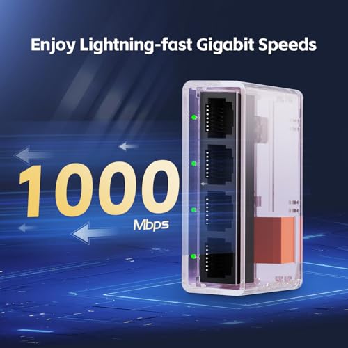 YuLinca Gigabit Ethernet Splitter 1 to 4 Ports, SPT14GE, 1000 Mbps
