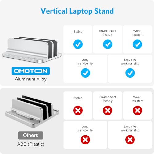 OMOTON Adjustable Vertical Laptop Stand 8541556542 Silver