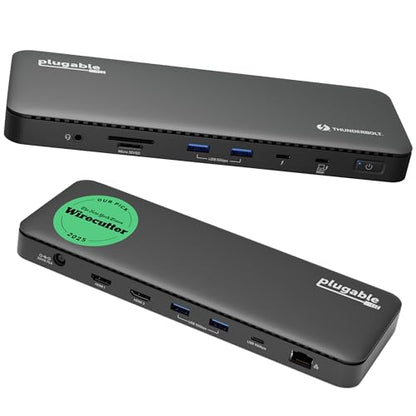 Plugable 13-Port Thunderbolt 4 Dock TBT4-UD5 Dual 4K 60Hz HDMI 100W