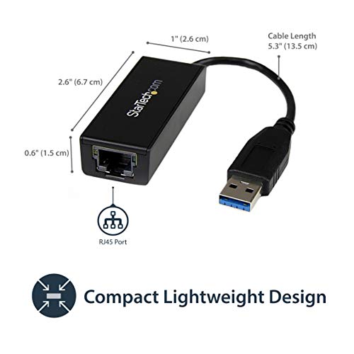 StarTech USB 3.0 to Gigabit Ethernet NIC Adapter USB31000S 1 Gigabit Ethernet Adapter