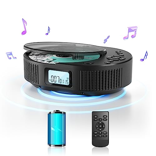 FELEMAN Portable CD Player with Bluetooth Connectivity - USB Powered, 2 Speakers, Stereo Sound, for Home and Car Use