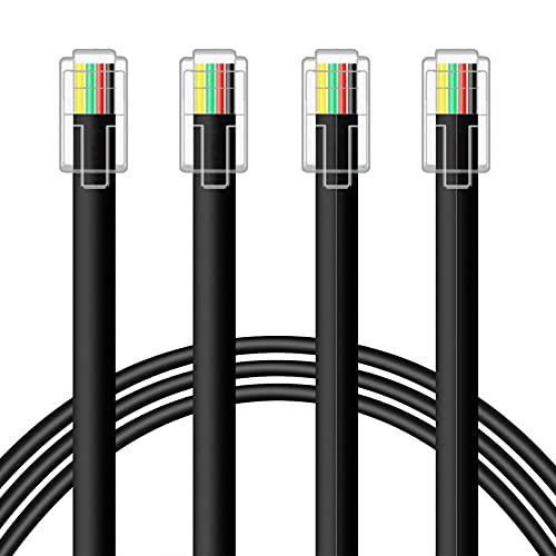 NECABLES 6FT 300116-6FT-2P RJ9 4P4C Plug Male-to-Male Telephone Cable