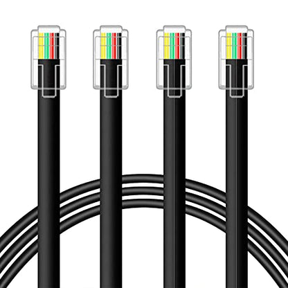 NECABLES 6FT 300116-6FT-2P RJ9 4P4C Plug Male-to-Male Telephone Cable