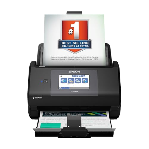 Epson WorkForce ES-590W Document Scanner USB, Wi-Fi 600 dpi 1 Count