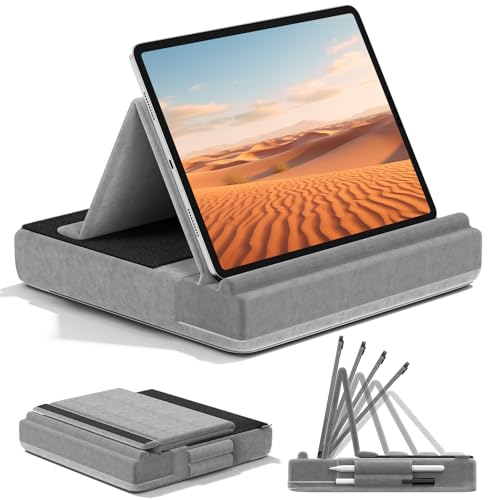 KDD Portable Tablet Pillow Stand, Compatible with Tablets and Phones, Adjustable Viewing Angle, Multi-Purpose Tabletop Mount