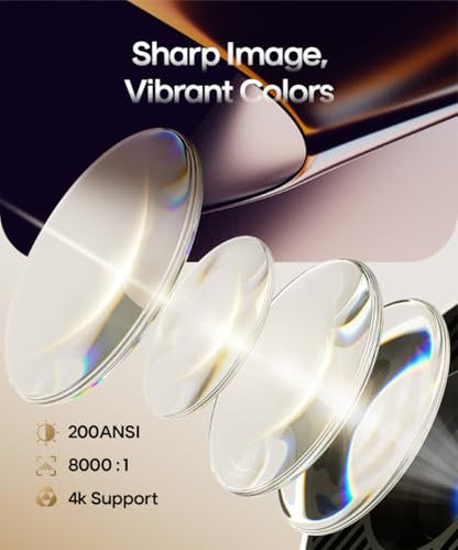 Alwtniet HY300Pro Mini Projector 1280 x 720 200 ANSI Lumens LCD Portable Video Projector