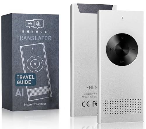 Enence V3 Pocket Language Translator Device, 4.92 x 2.64 x 1.5 inches, 2.92 ounces, Lithium Ion Battery
