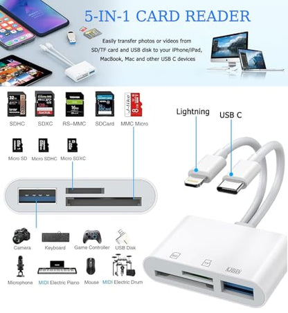 CULGC 1.96"L x 0.47"W x 5.11"H USB 3.0 Type A MicroSD SD Card Reader X-116 White