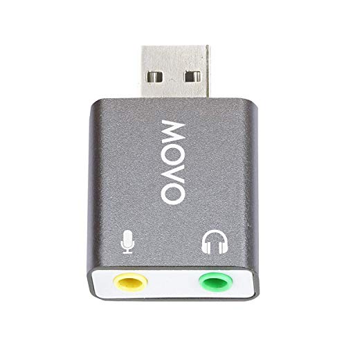 Movo USB Sound Card USB-AC1 Stereo Audio Adapter