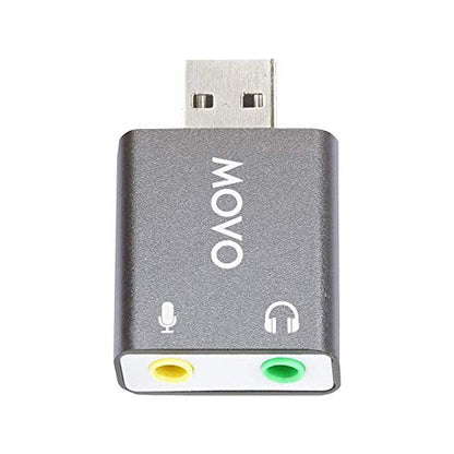 Movo USB Sound Card USB-AC1 Stereo Audio Adapter