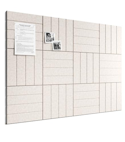 Bumusty Bold-stripe 12-pack FZB-L-12-4L-BT Rectangular Felt Bulletin Board 47.2 x 35.4 in Oatmeal