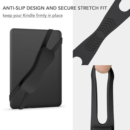 SEPTBEAM Hand Strap Holder for Kindle and Tablets, Model 1, 7.7 x 1.57 x 0.39 inches, Black