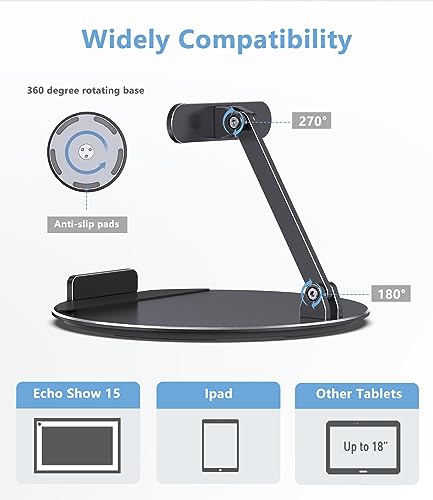 Almoz Adjustable V8 Gimbal Tablet Stand Black