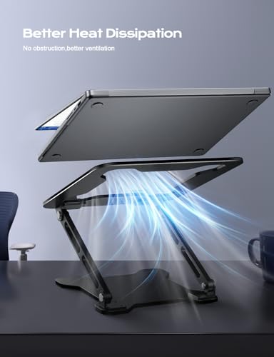 LOXP Adjustable Tower Laptop Stand NH02B Portable Adjustable Height Metal Support Compatible with 10-15.6" Laptops