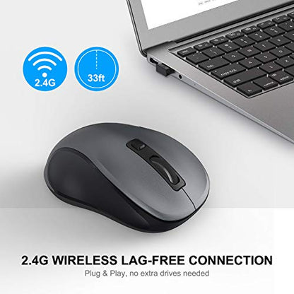 WisFox Wireless Mouse M01 2.4GHz Optical 1600 DPI (Grey)