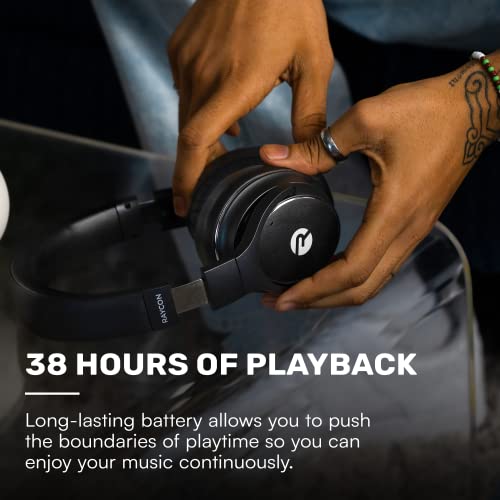 Raycon Over Ear Headphones RBE775-23E-BLA Wireless Bluetooth with Active Noise Cancellation, IPX 4 Water Resistant, 38 Hour Battery Life