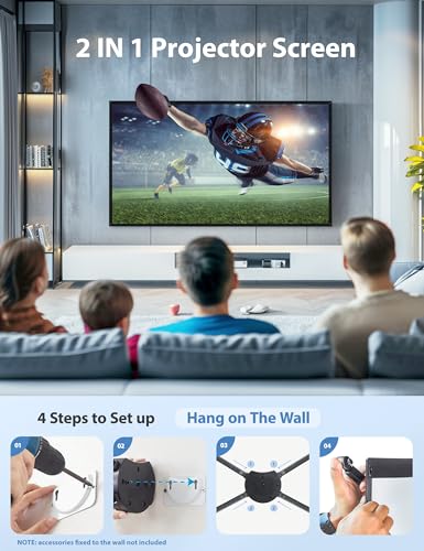 PARIS RHÔNE 100-inch Projection Screen Manual Tripod Mount PVC 1.5 Gain 160° Viewing Angle