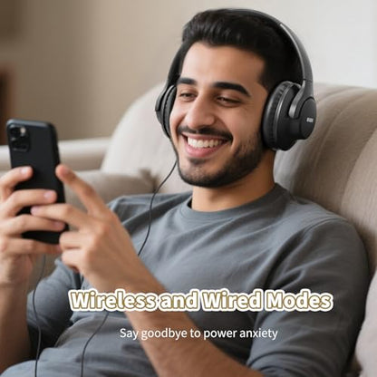 KVIDIO WH201A Bluetooth Headphones Over Ear 65 Hours Playtime