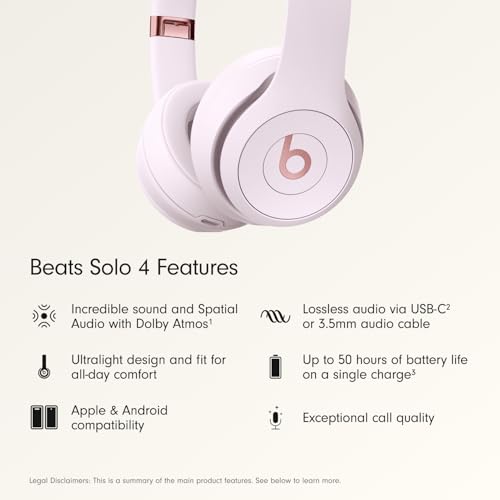 Beats Solo 4 - 8.23 x 5.2 x 3.7 Inches - Wireless On-Ear Headphones - MUW33LL/A