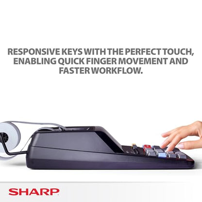 Sharp 12-Digit EL2196BL Printing Calculator A/C Powered 0.47" LCD Fluorescent Display Office