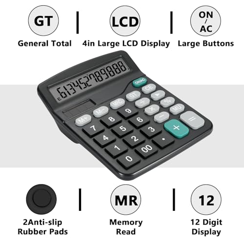 DANRONG 4.72" x 5.9" CA-03 LCD 10cm Desktop Calculator, Solar & Battery Powered