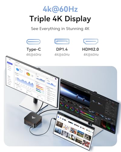 KAMRUI Mini PC AK1(8+128)-J3455 Black Ryzen 3 4300U 3.7GHz
