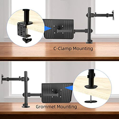 Suptek MD6432TP003 Tabletop Mount 13-27 Inch Adjustable Monitor Arm with Laptop Tray