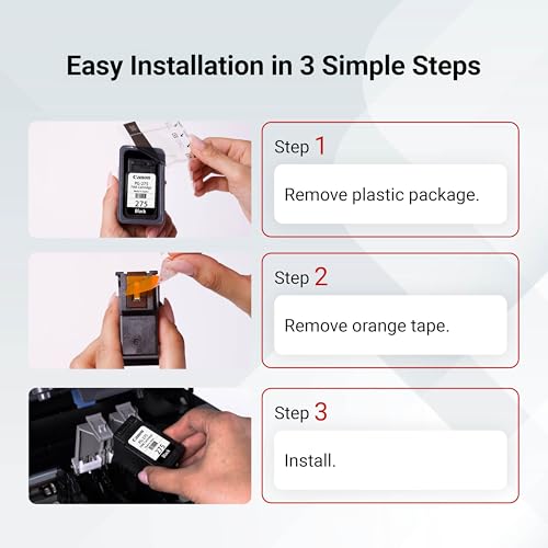 Canon PG-275 Genuine Black Ink Cartridge, Compatible with Canon PIXMA TR4720, TS3520, TS3720
