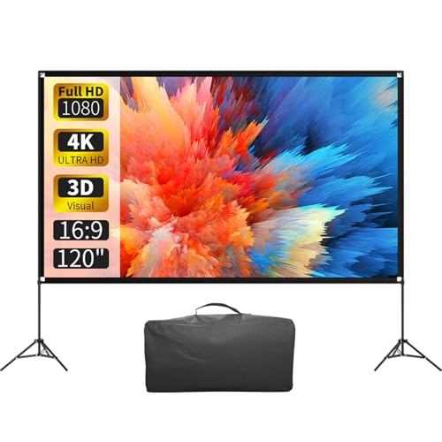 VISULAPEX 120" 120" Projection Screen Black Indoor Outdoor Durable Foldable Tripod Mount