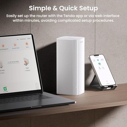 Tenda 3 Count MX12-3-NEW Wi-Fi 6 AX3000 Dual-Band Wireless Mesh System, 7000 sq. ft Coverage, 2976 Mbps Data Transfer Rate