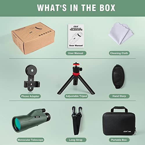 OXK 12x56 12x56 Monocular Manual Focus Prism Fixed Mount Fully Multi-Coated