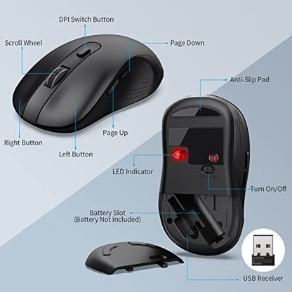 MARVO Wireless Ergonomic Keyboard and Mouse Combo Radio Frequency Compatibility with Laptops and Smartphones