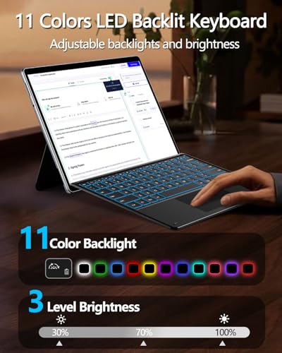 ORDA 13 Inch Keyboard Case for Microsoft Surface Pro 11 10 9 8 X - Wireless Bluetooth Type Cover