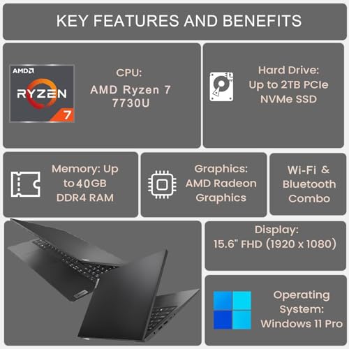 Lenovo V15 G4 ABP 15.6" 1920 x 1080 FHD Laptop - AMD Ryzen 7 7730U, 16GB RAM, 512GB SSD