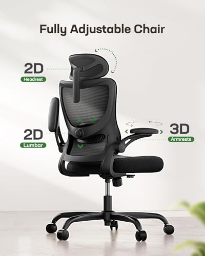 Marsail Office Chair RM-MSOC10B Adjustable Mesh Back with Armrests and Headrest