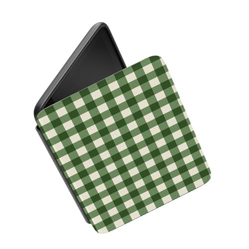Casely 7" Kindle Case | Checked Twice | Green Plaid | Compatible with Kindle Colorsoft & Kindle Paperwhite (12th Gen)