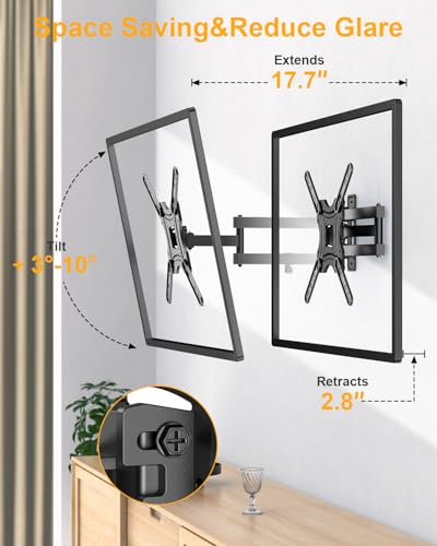 XVCAS Wall Mount for TV and Monitors 19-55 inch VESA 400x400mm Alloy Steel Black