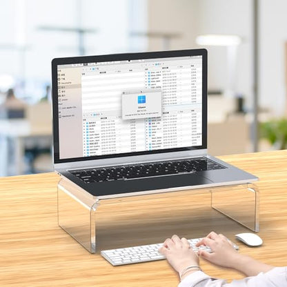 Beimu 12.5in Acrylic Monitor Stand 1 Tier Ergonomic Design